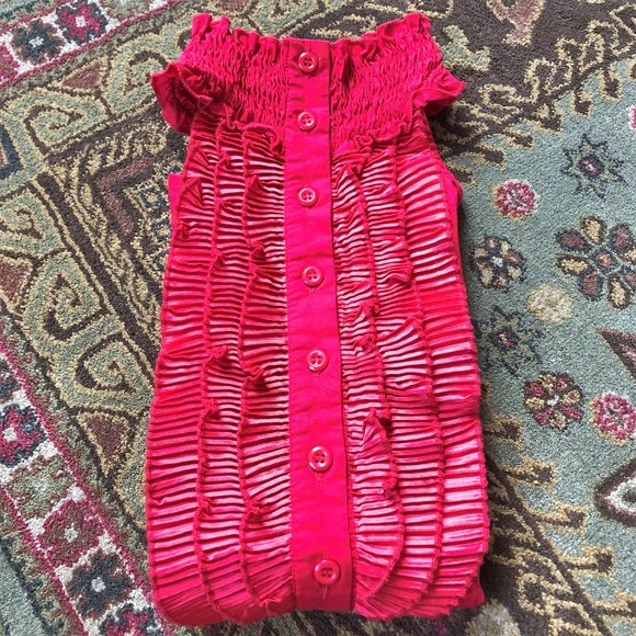 Fabulous Vivid Red Ruffled Button-Front Halter Top - Size XS - Vintage Piece! - Picture 16 of 16
